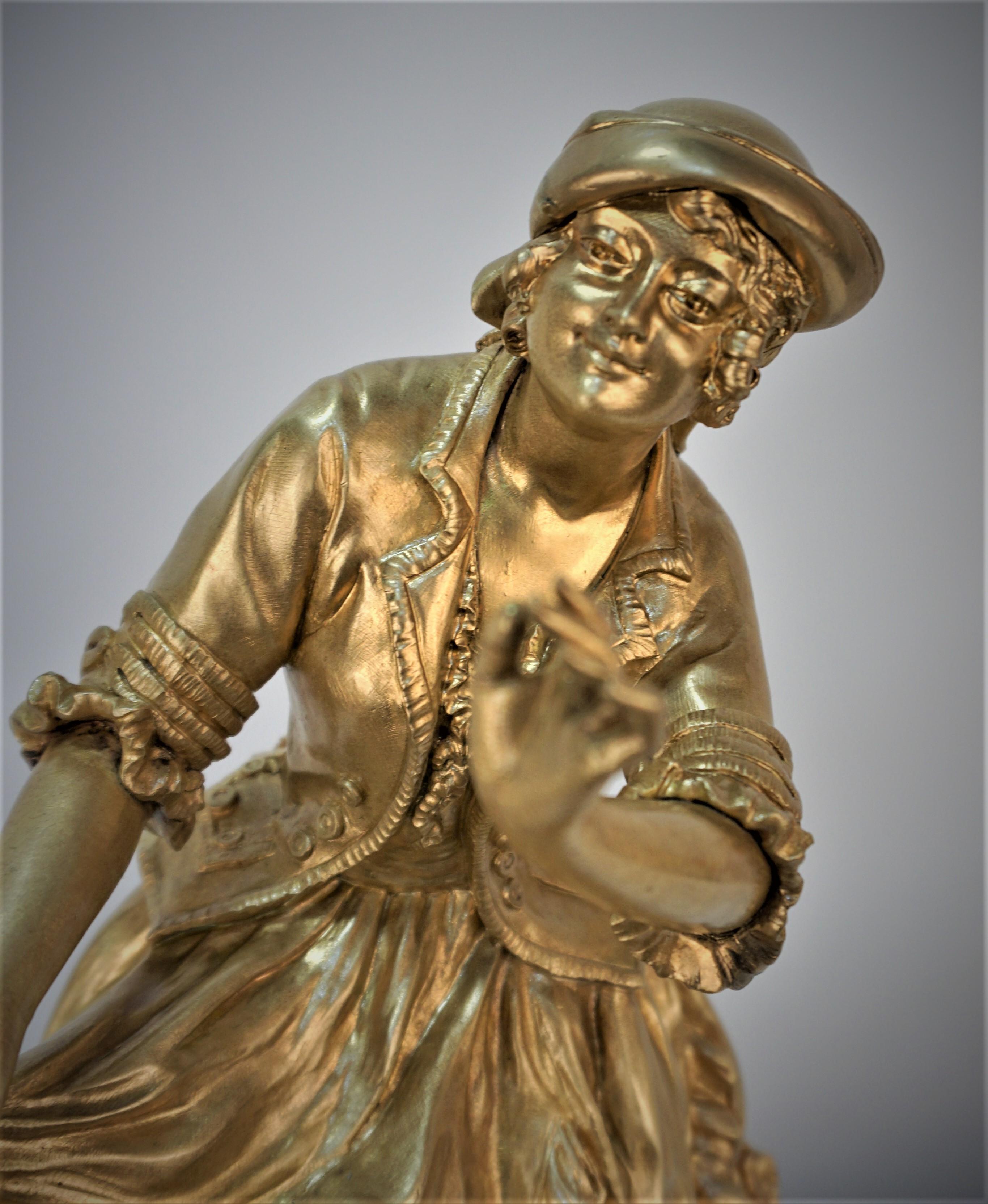 Sculpture en bronze doré d'une femme dansant par Claire Jeanne Roberte Colinet en vente 3