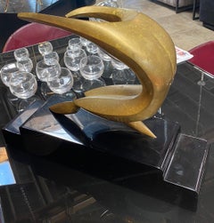 Gilt Bronze Sculpture Representing an Archer by Maxime Delo for Pragos 1970s