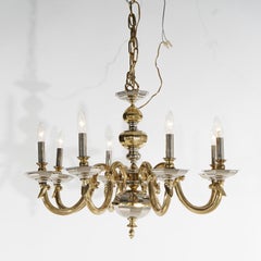 Gilt Bronze & Silver Eight Light Chandelier 20th C