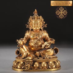 Gilt Bronze Sitting Fortune Buddha Statue – Symbol of Prosperity and Peace