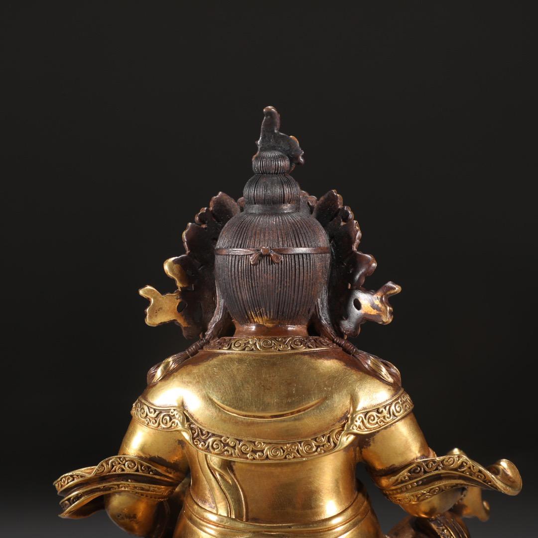 Statue de Bouddha de la Fortune assis en bronze doré - Symbole de prospérité et de paix en vente 3