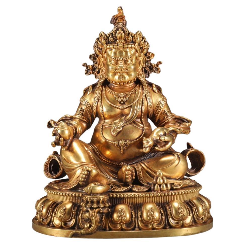 Gilt Bronze Sitting Fortune Buddha Statue – Symbol of Prosperity and Peace