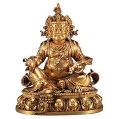 Antique Gilt Bronze Sitting Fortune Buddha Statue – Symbol of Prosperity and Peace