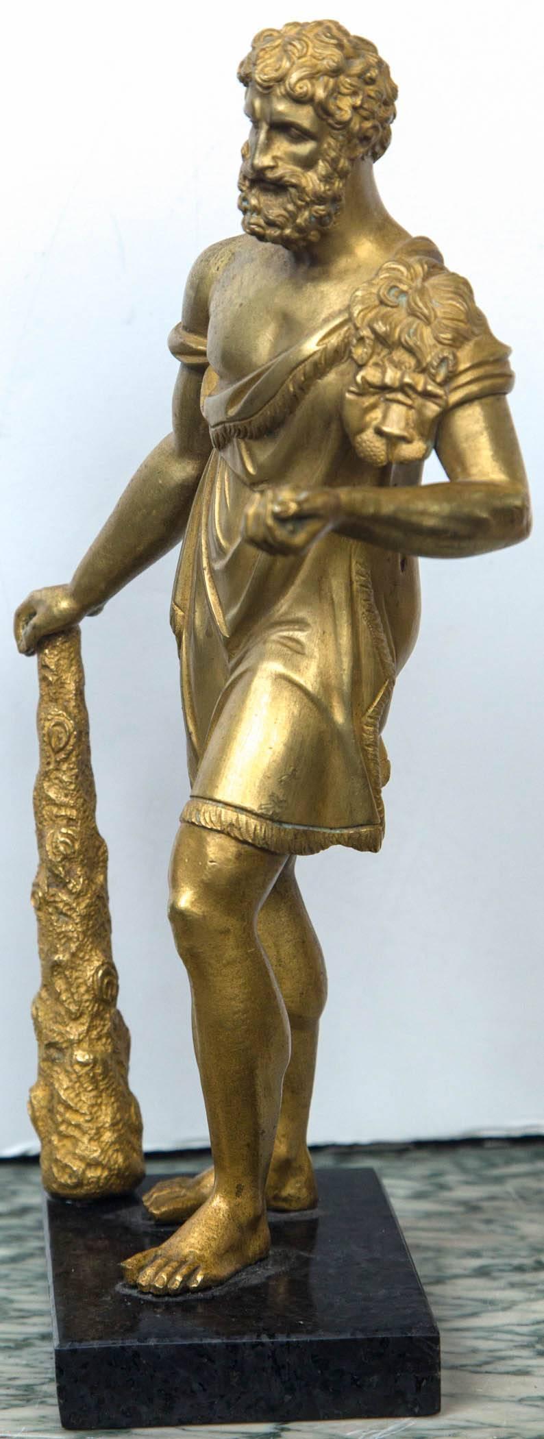 Italian Gilt Bronze Standing Figure of Hercules For Sale
