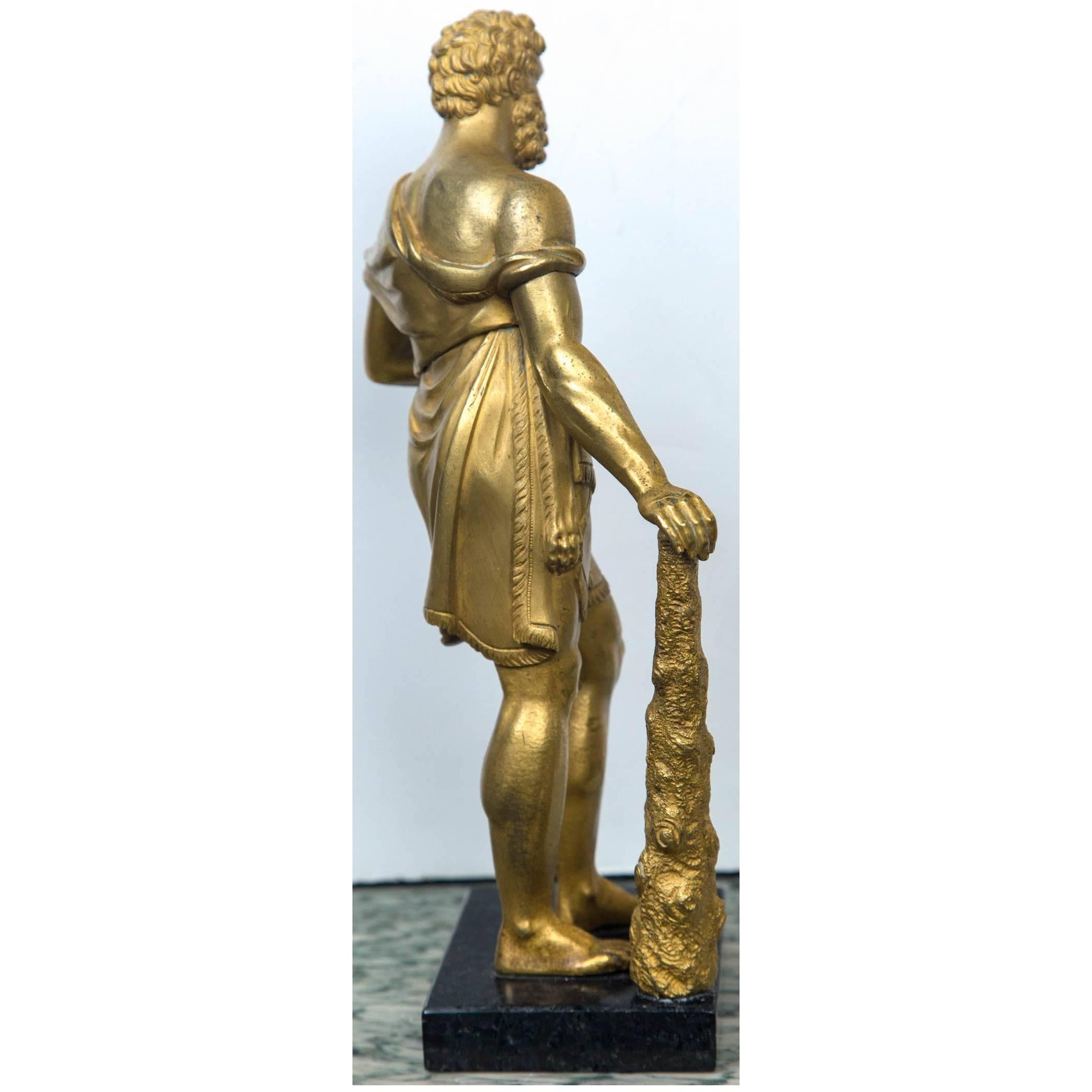 Gilt Bronze Standing Figure of Hercules For Sale 1