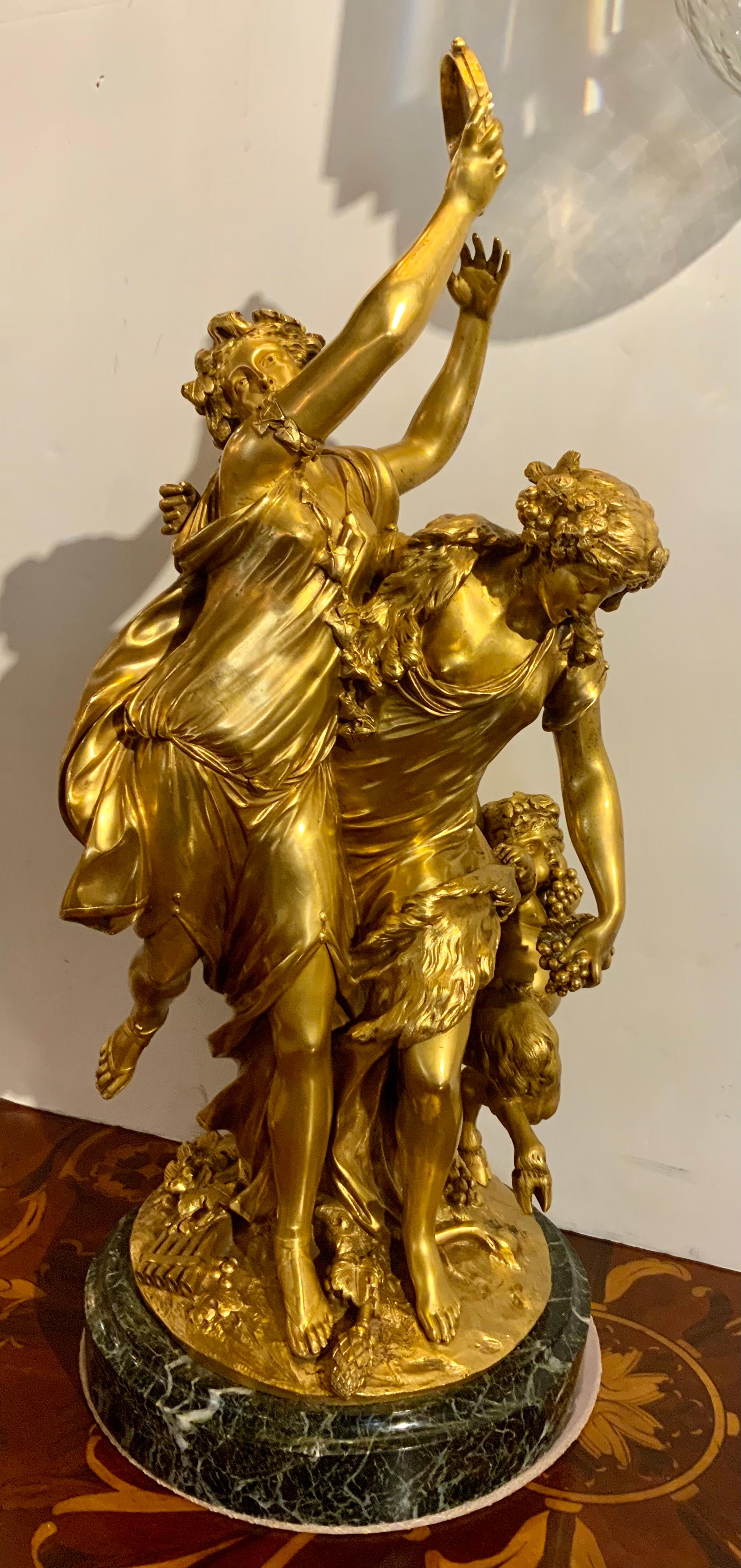 Gilt Bronze Statue After Claude Michel Clodion, French Sculptor, 1738-1814 For Sale 5