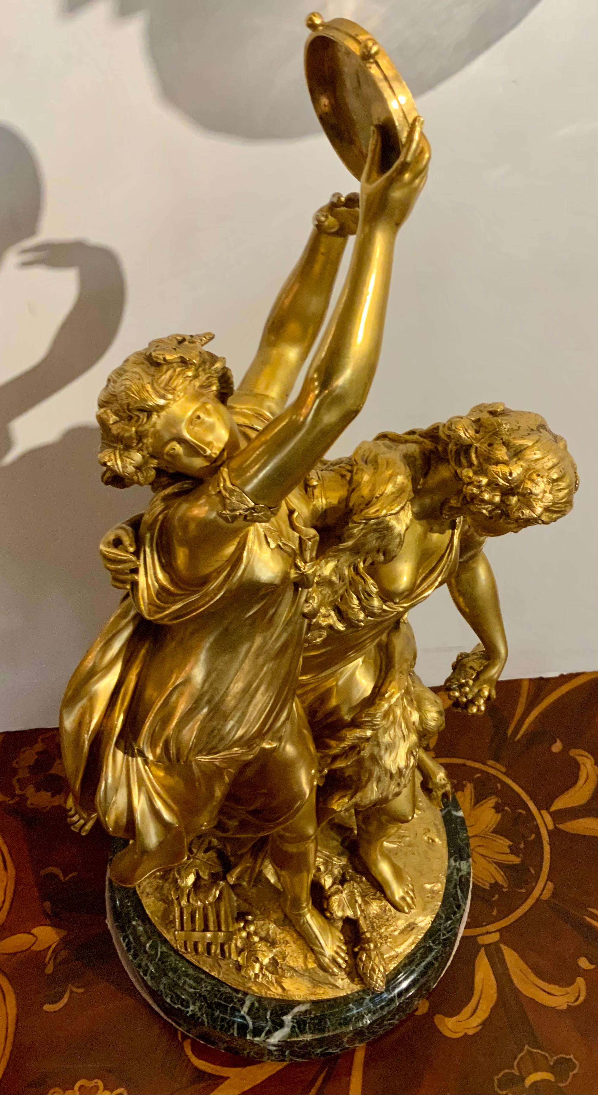 Gilt Bronze Statue After Claude Michel Clodion, French Sculptor, 1738-1814 For Sale 7