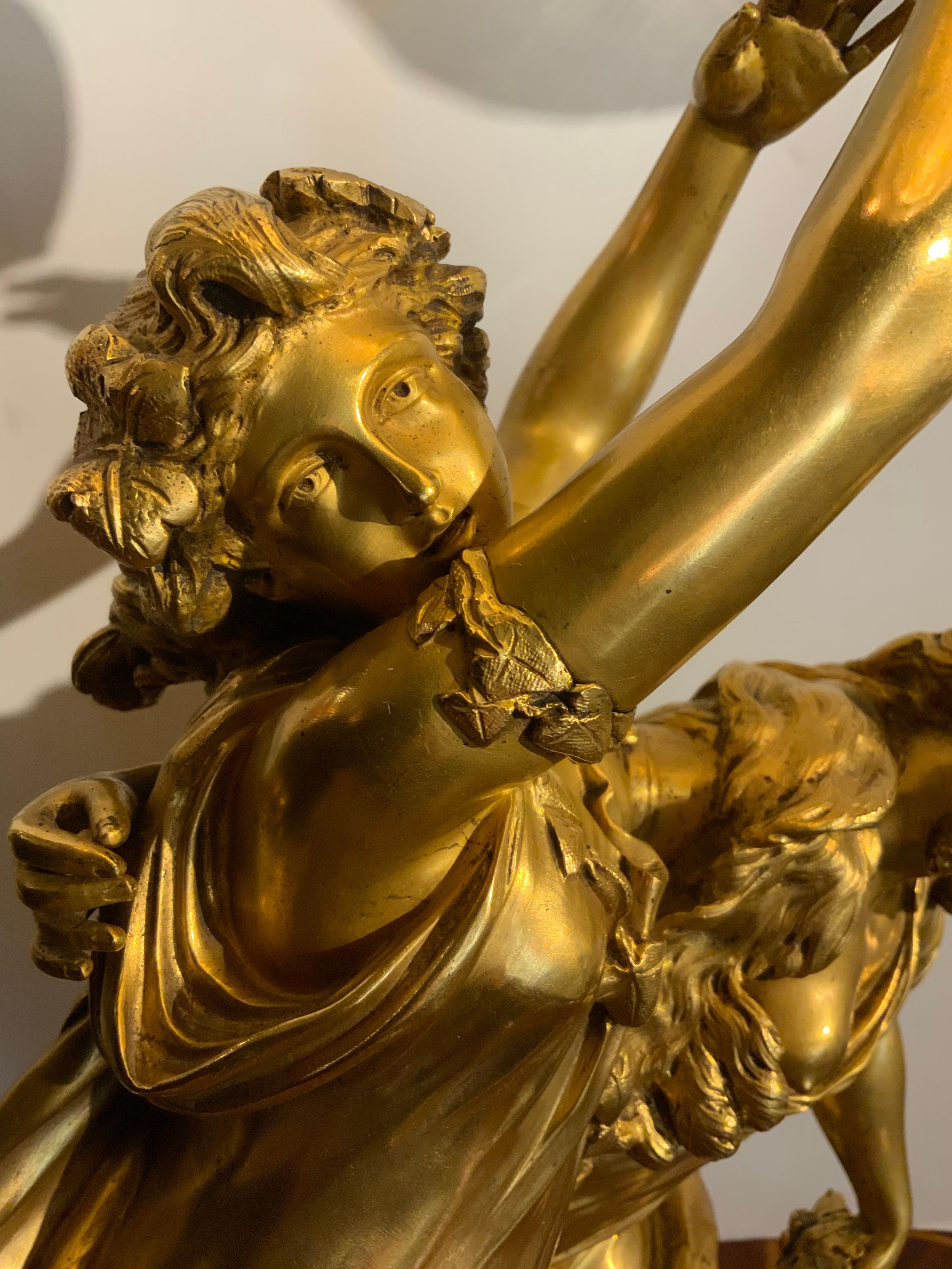 Gilt Bronze Statue After Claude Michel Clodion, French Sculptor, 1738-1814 For Sale 1