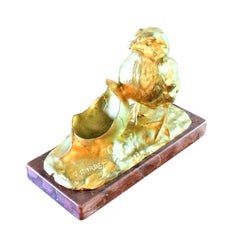 Gilt Bronze Statue of a Chick by Georges Gardet