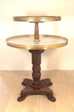 Gilt Bronze Swiveling Dessert Table Dumb Waiter -19th Century with Provenance