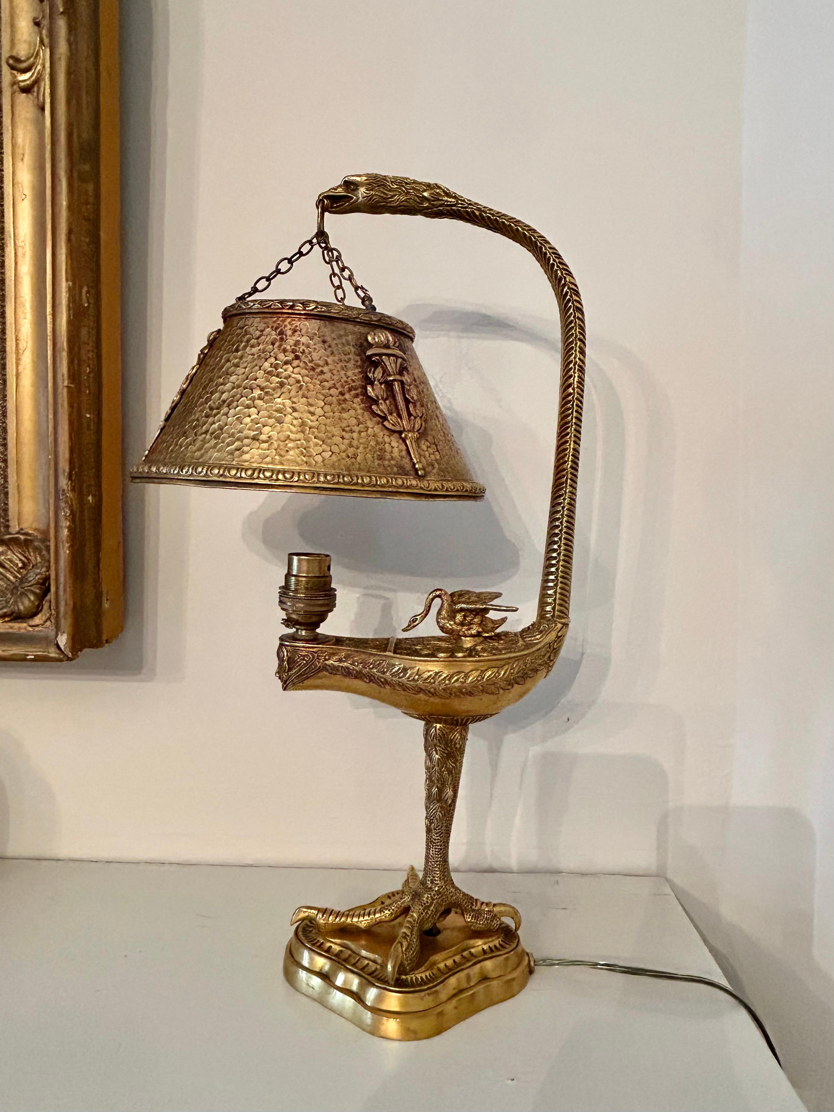 Gilt Bronze Table Lamp, 19th Century For Sale 8