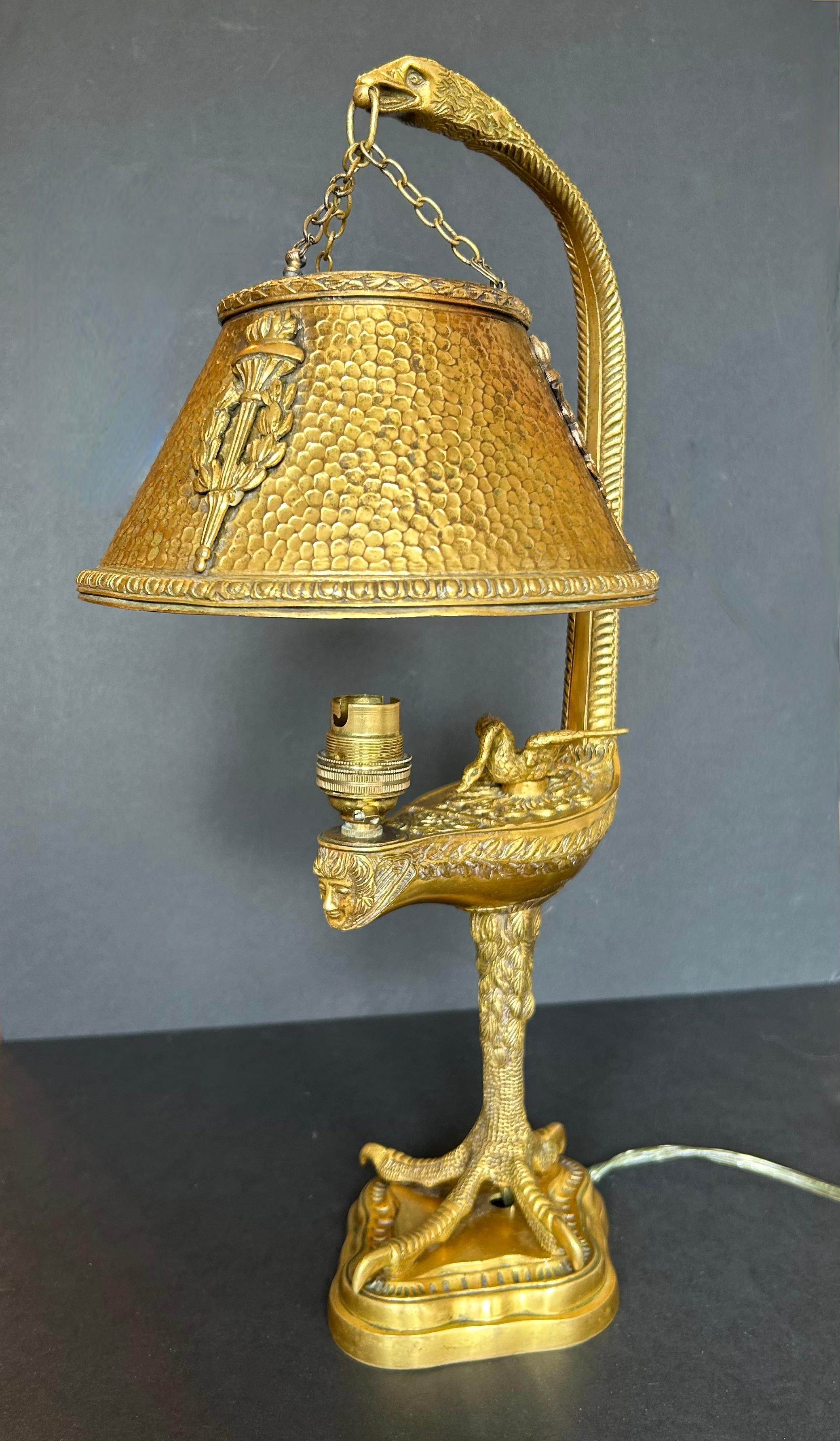 French Gilt Bronze Table Lamp, 19th Century For Sale