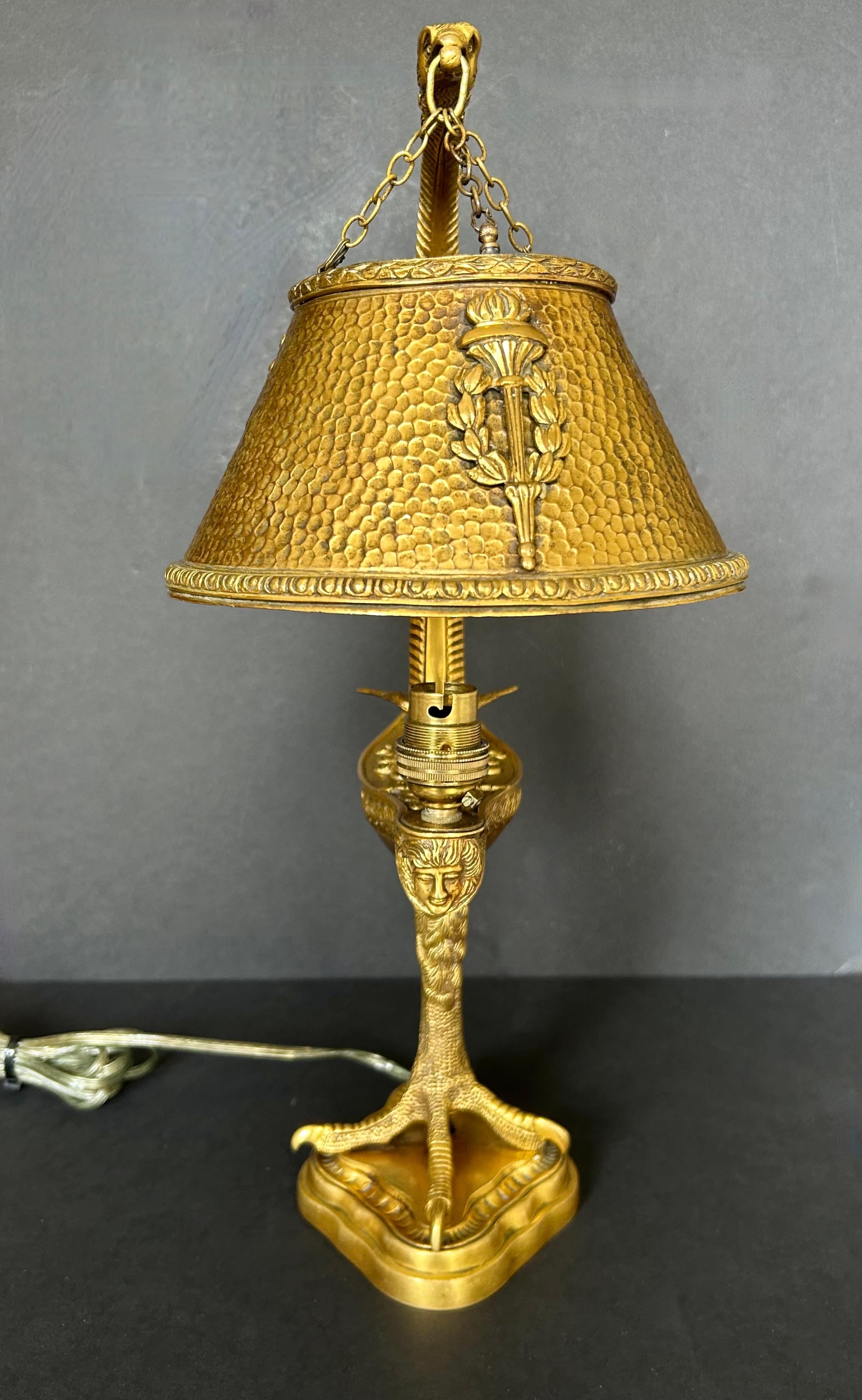 Gilt Bronze Table Lamp, 19th Century In Good Condition For Sale In Toronto, CA