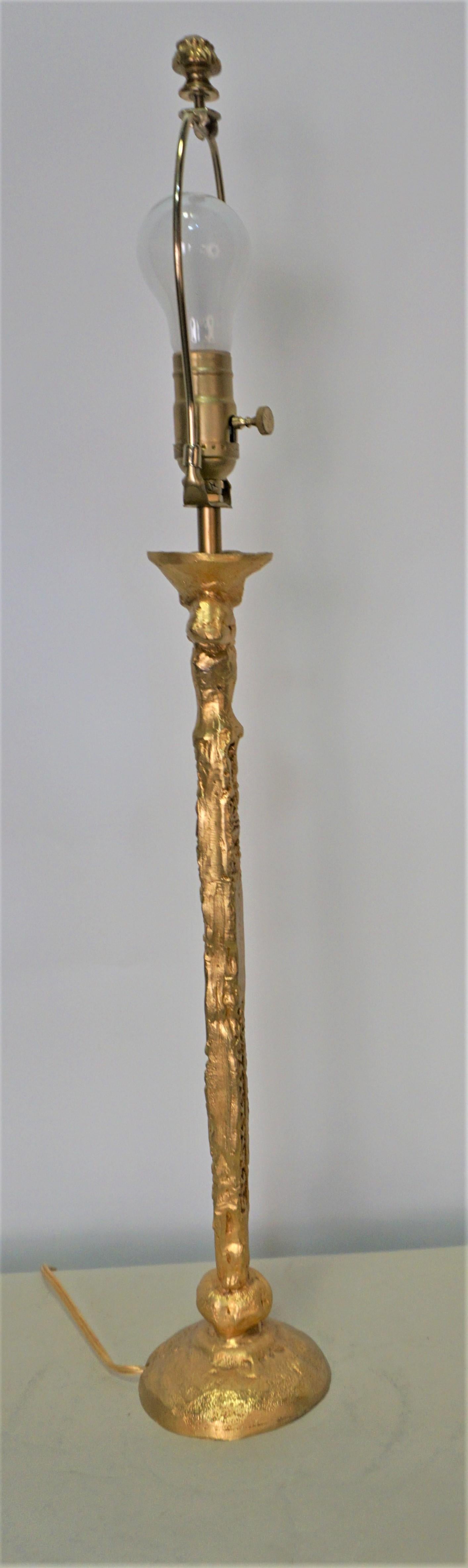 Gilt Bronze Table Lamp by Pierre Casenove for Fondica, France 3