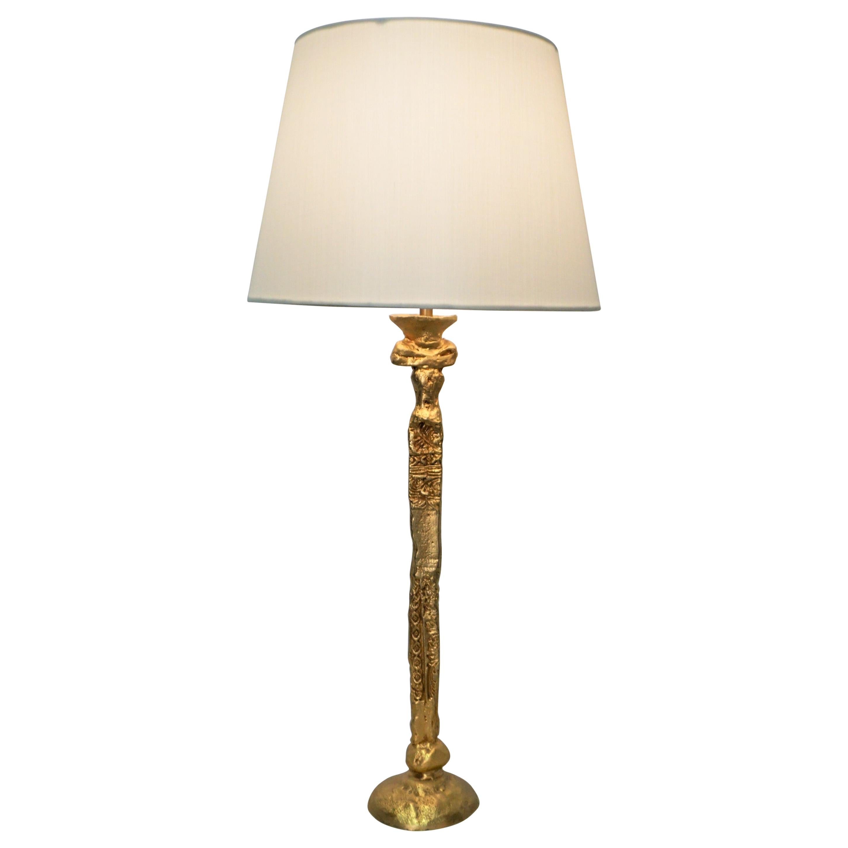 Gilt Bronze Table Lamp by Pierre Casenove for Fondica, France