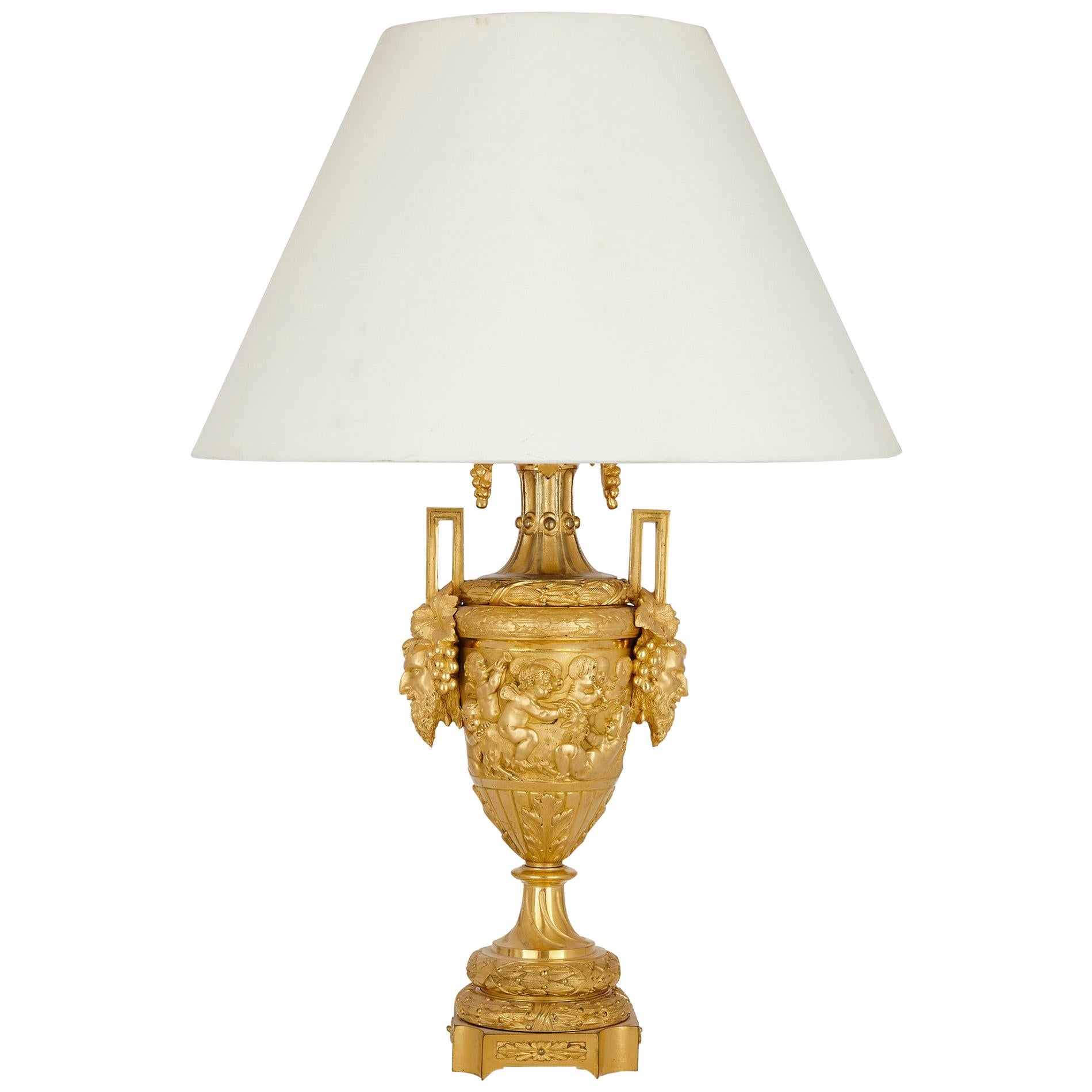 Gilt Bronze Table Lamp In The Rococo, Old World Style Table Lamps