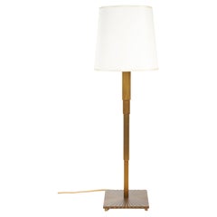 Lampes de table en bronze doré avec section cannelée et base carrée, style Art déco