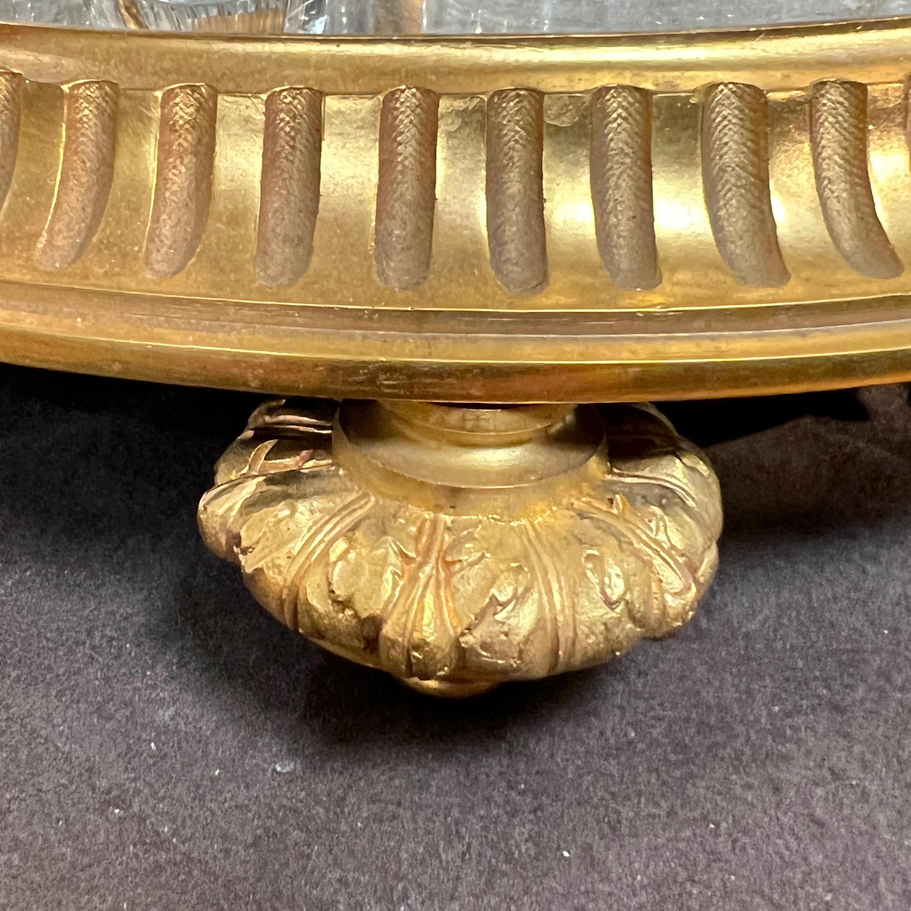 19th Century Gilt Bronze Tantalus and Glassware Set For Sale