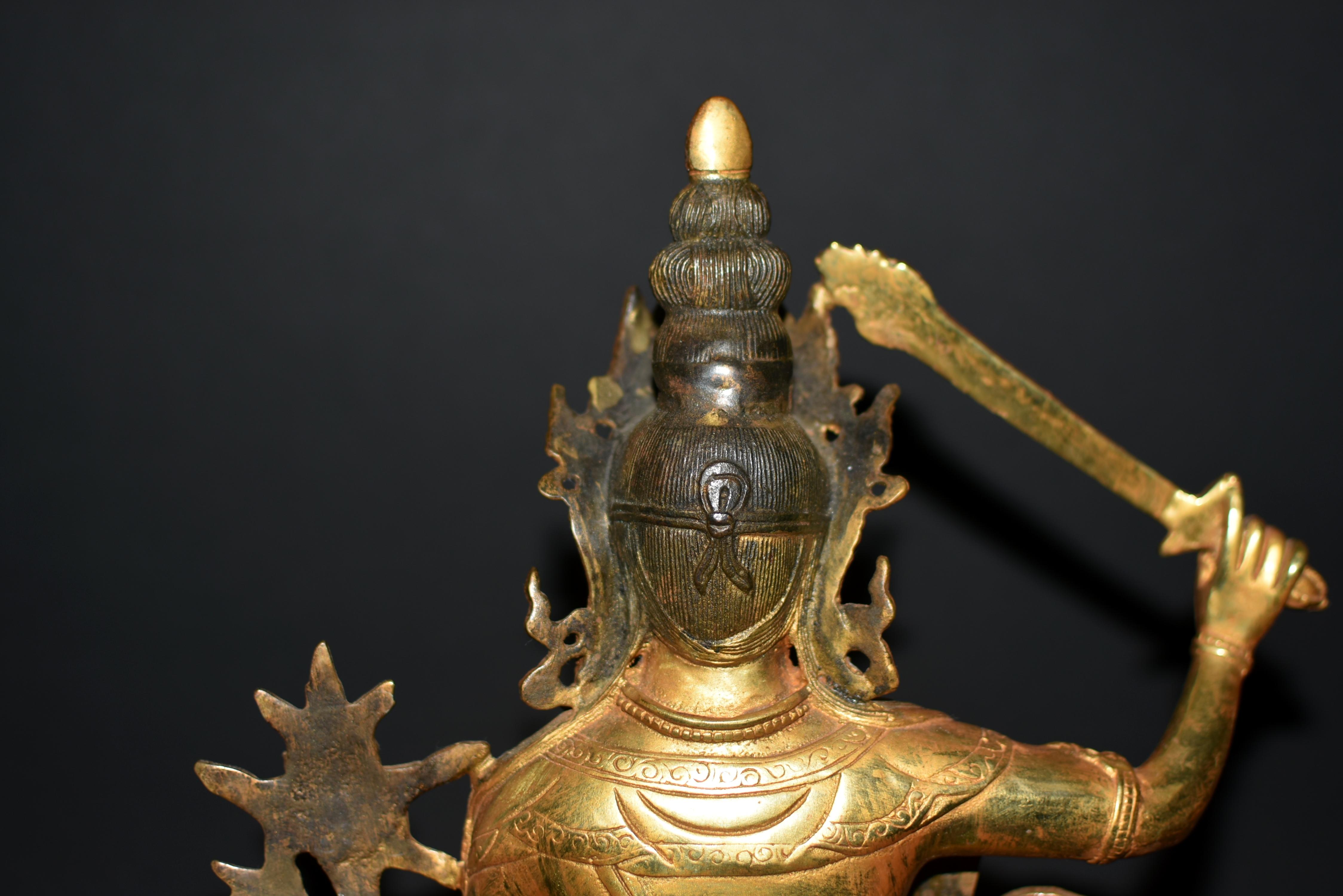 Gilt Bronze Tibetan Buddha Manjushree For Sale 8
