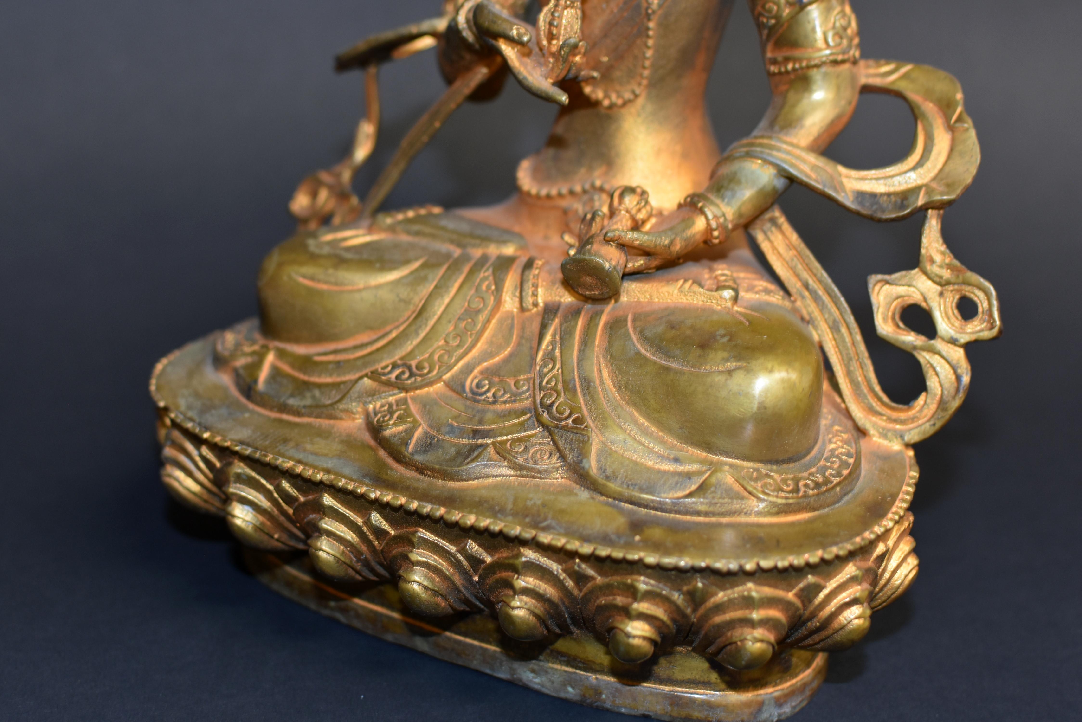 Gilt Bronze Tibetan Buddha Statue of Vajrassatva 6