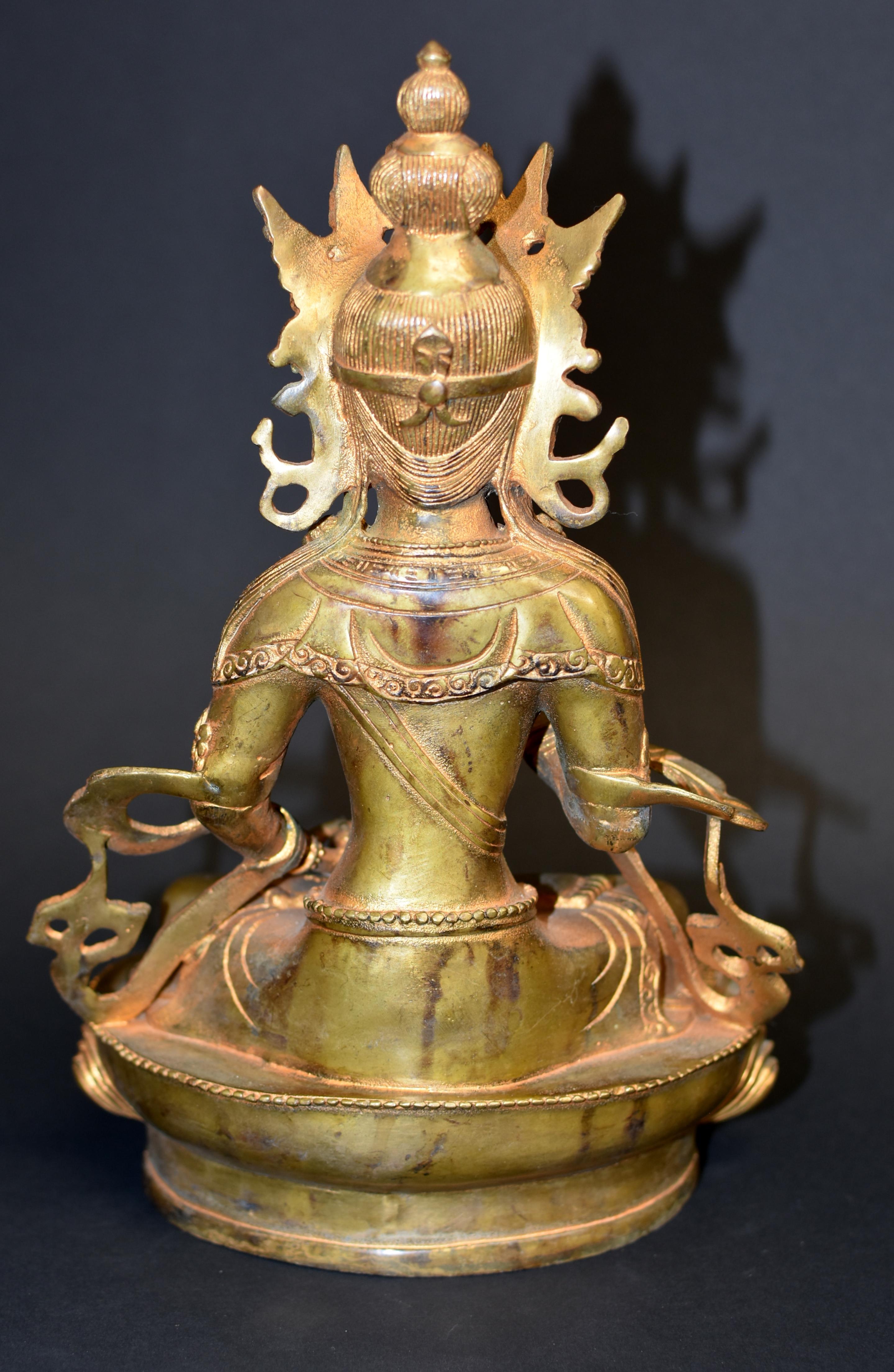 Gilt Bronze Tibetan Buddha Statue of Vajrassatva 8