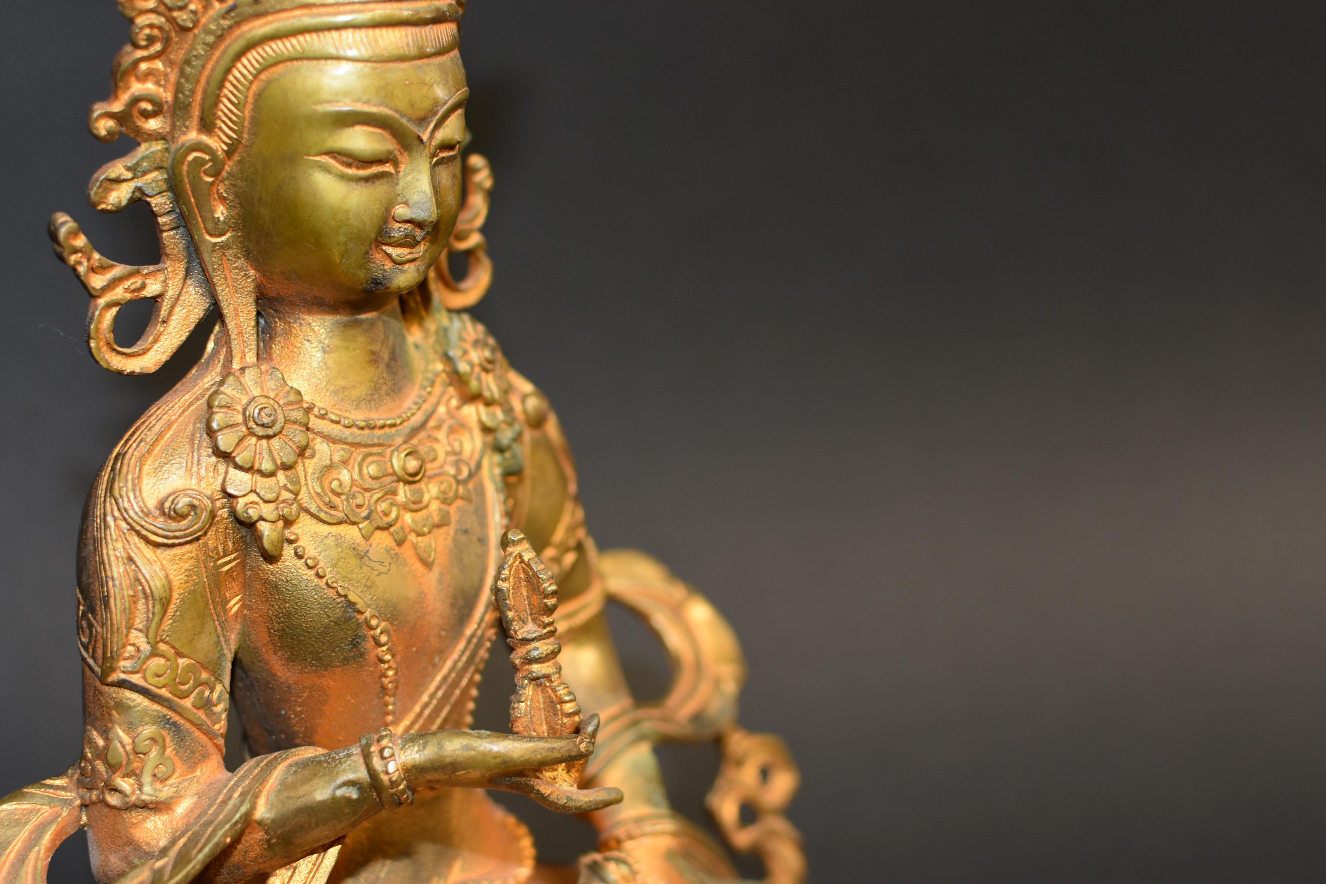 Gilt Bronze Tibetan Buddha Statue of Vajrassatva 2