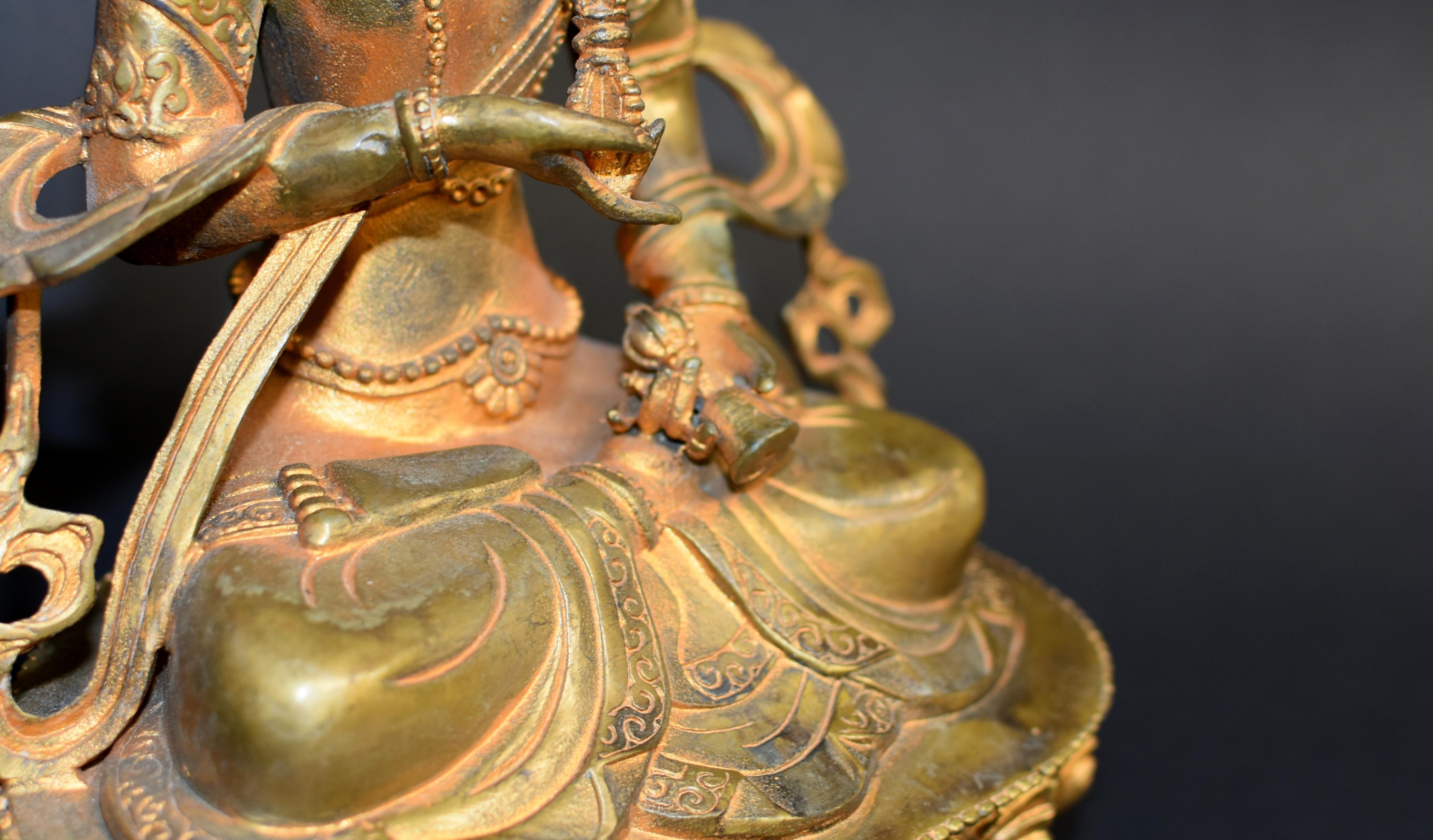 Gilt Bronze Tibetan Buddha Statue of Vajrassatva 3