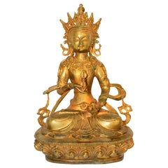 Gilt Bronze Tibetan Buddha Statue of Vajrassatva