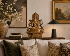 Gilt Bronze Tibetan Buddha Under Bodhi Tree