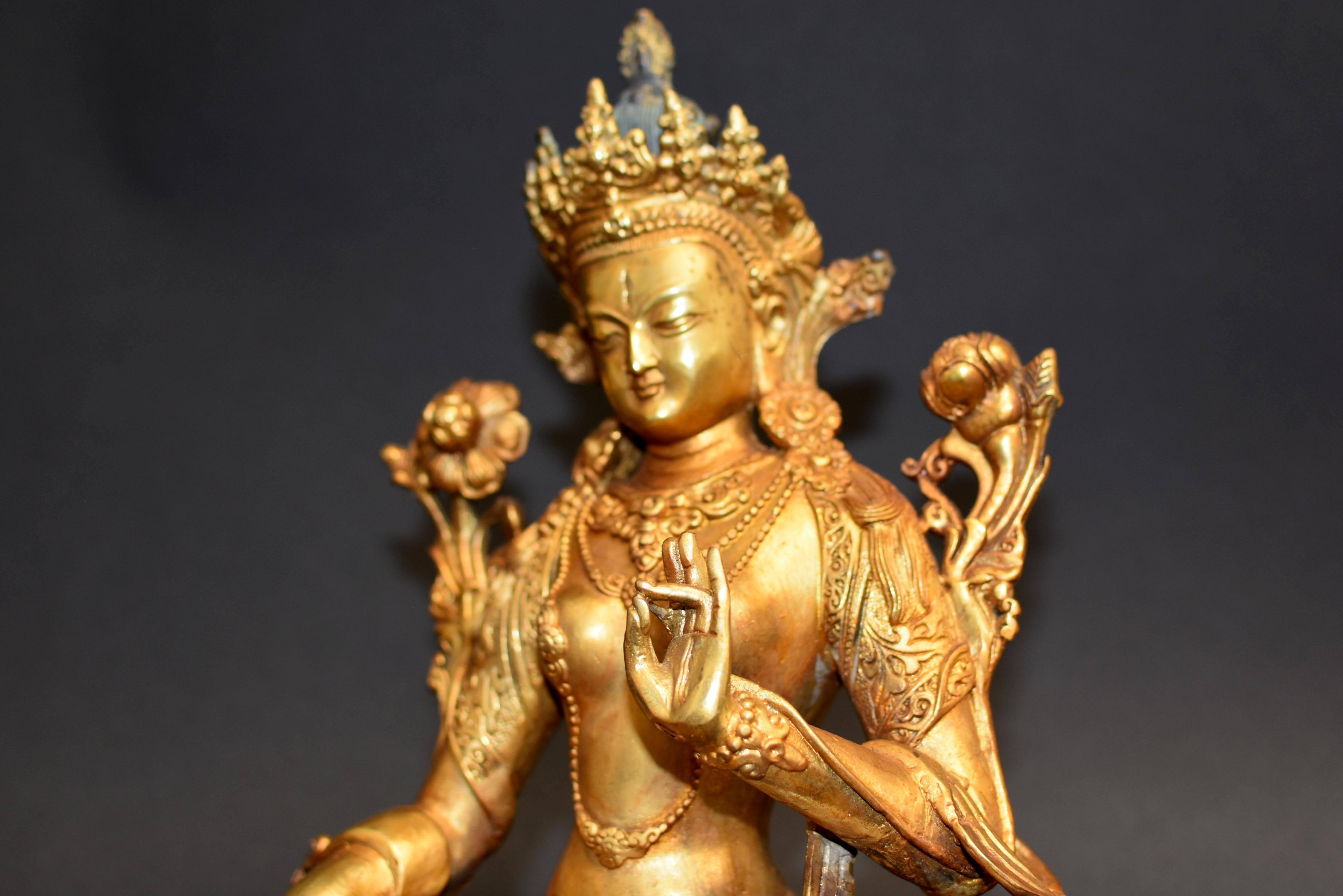 Gilt Bronze Tibetan White Tara 1