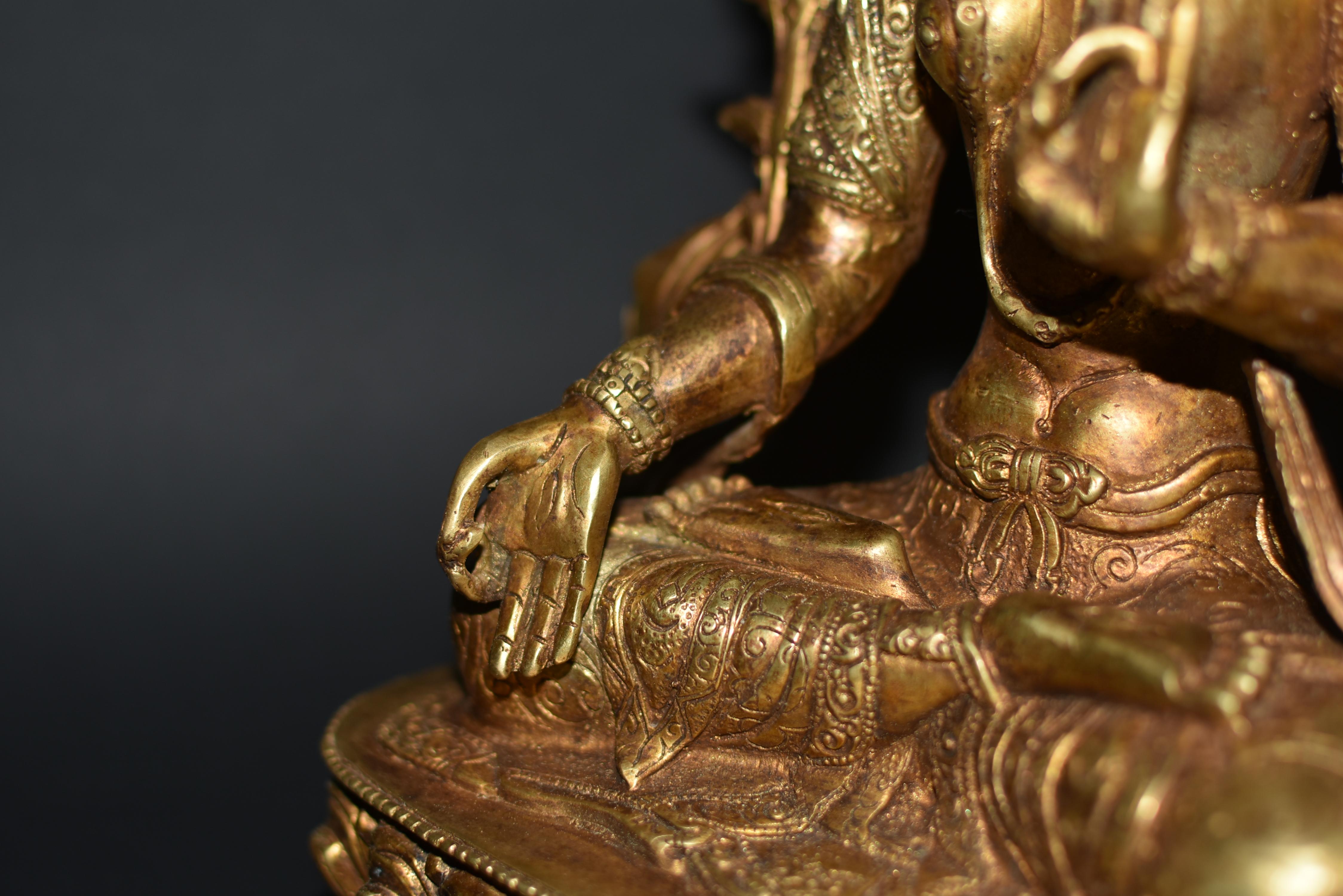 Gilt Bronze Tibetan White Tara Statue 12