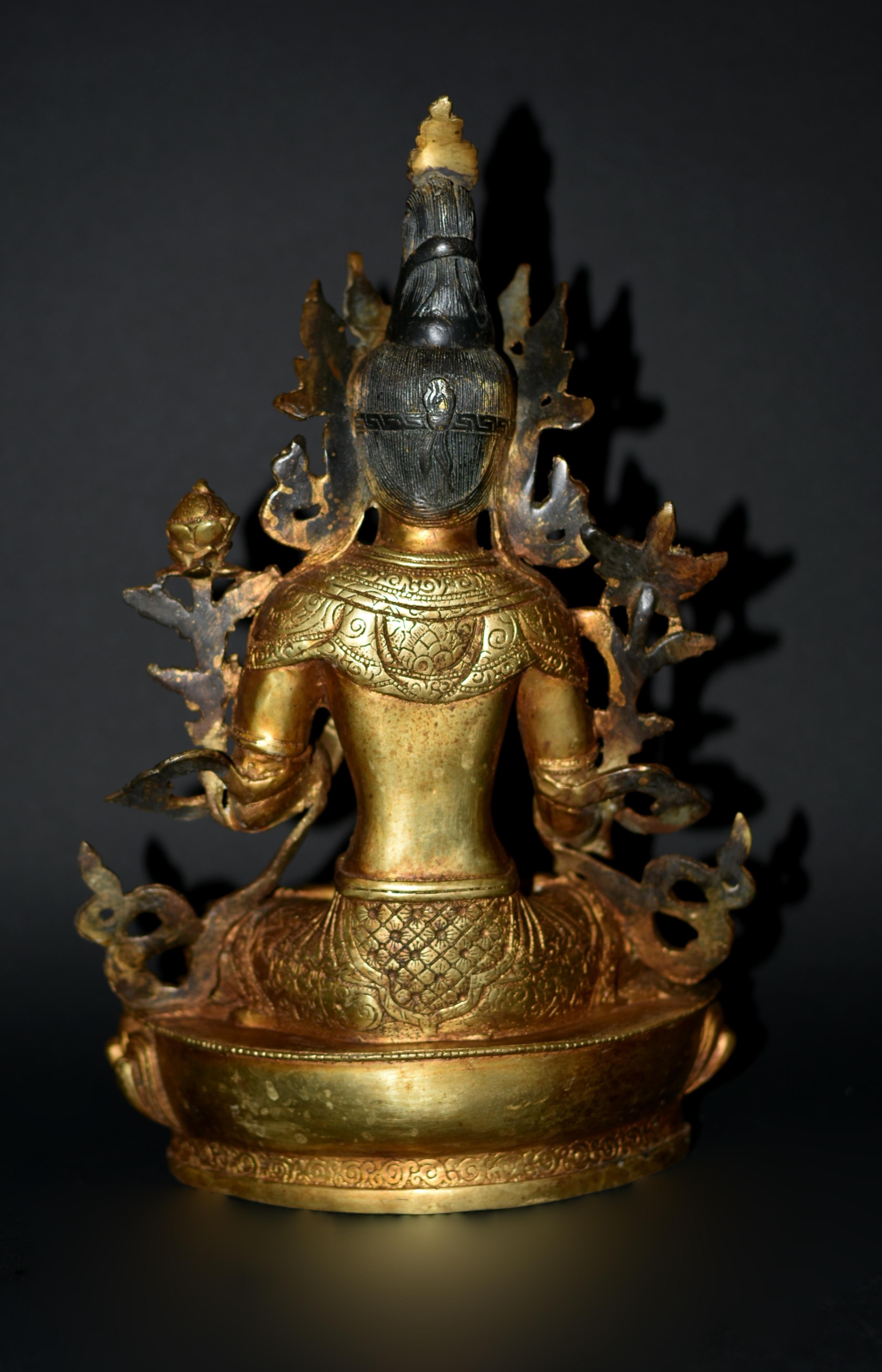 Gilt Bronze Tibetan White Tara Statue 12
