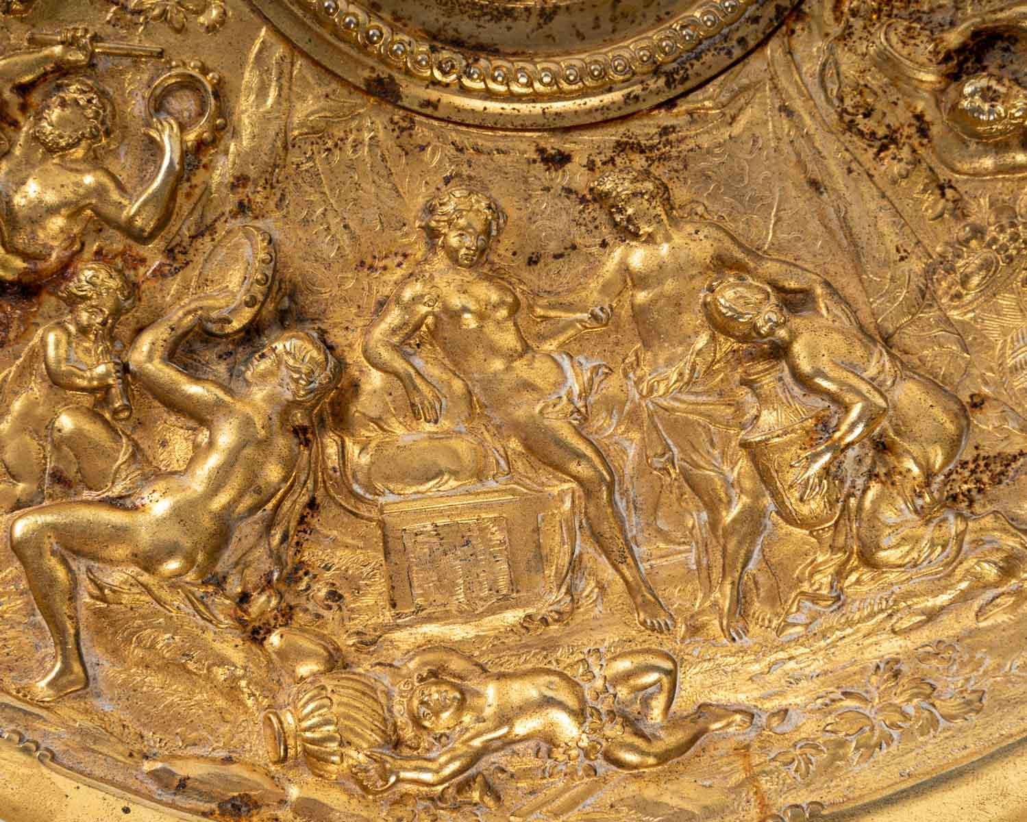 Européen Plateau en bronze doré, XIXe siècle en vente