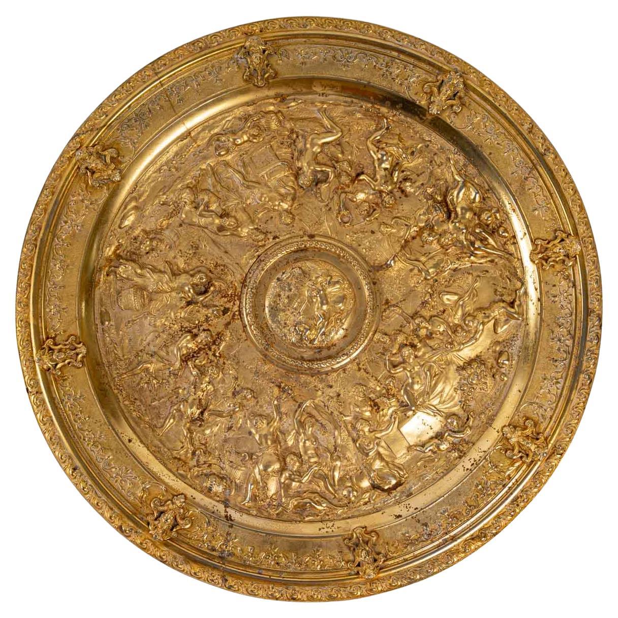 Plateau en bronze doré, XIXe siècle en vente