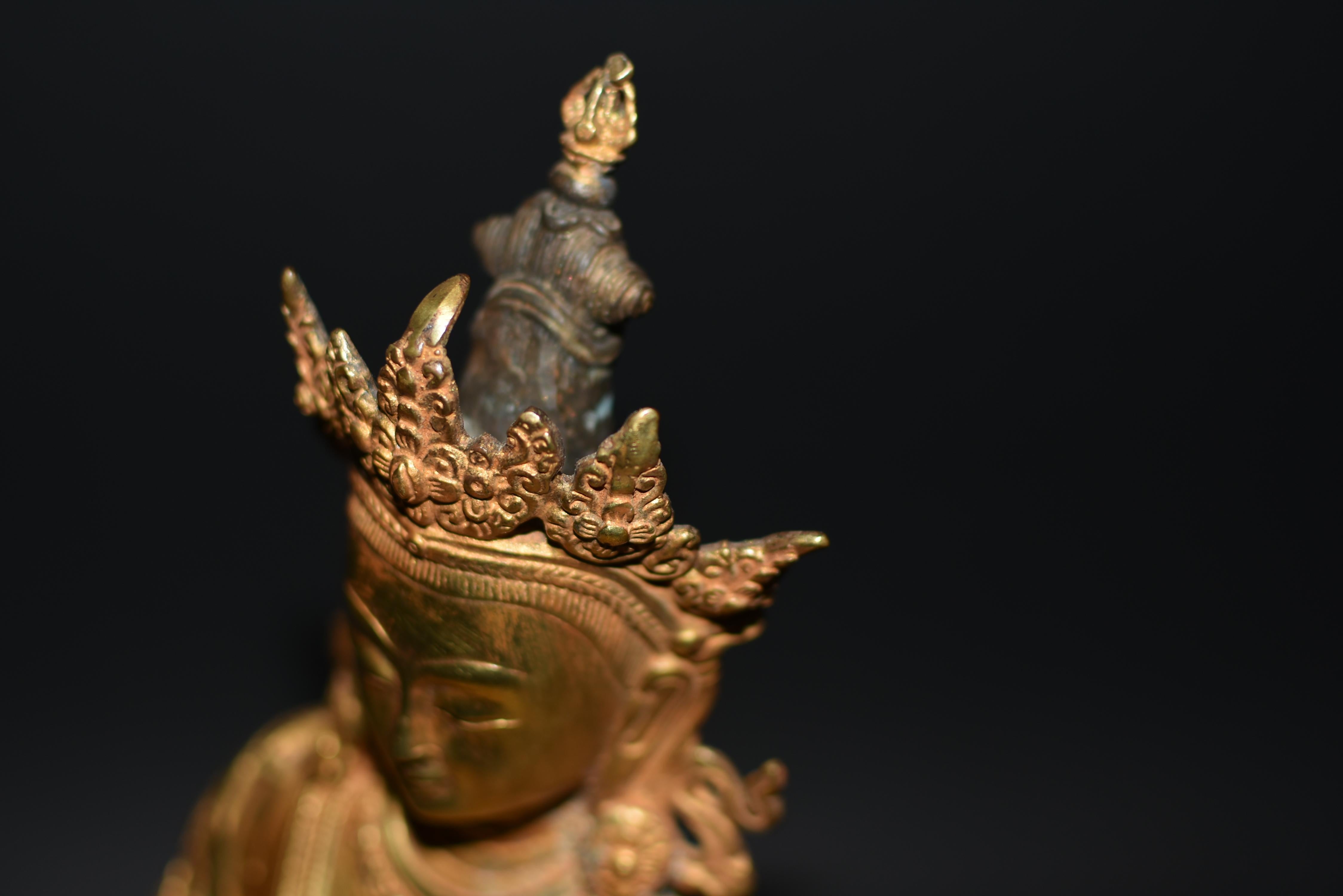 Gilt Bronze Tibetan Buddha Vajrasattva  Statue 13
