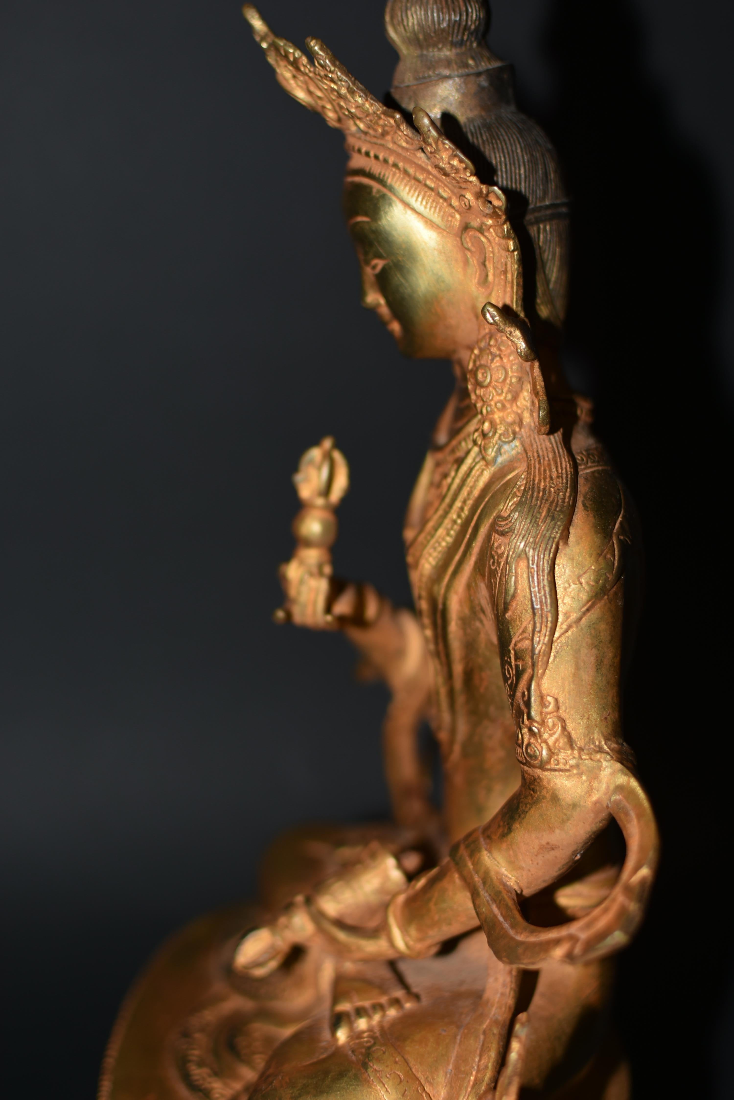 Gilt Bronze Tibetan Buddha Statue Vajrasatwa 14