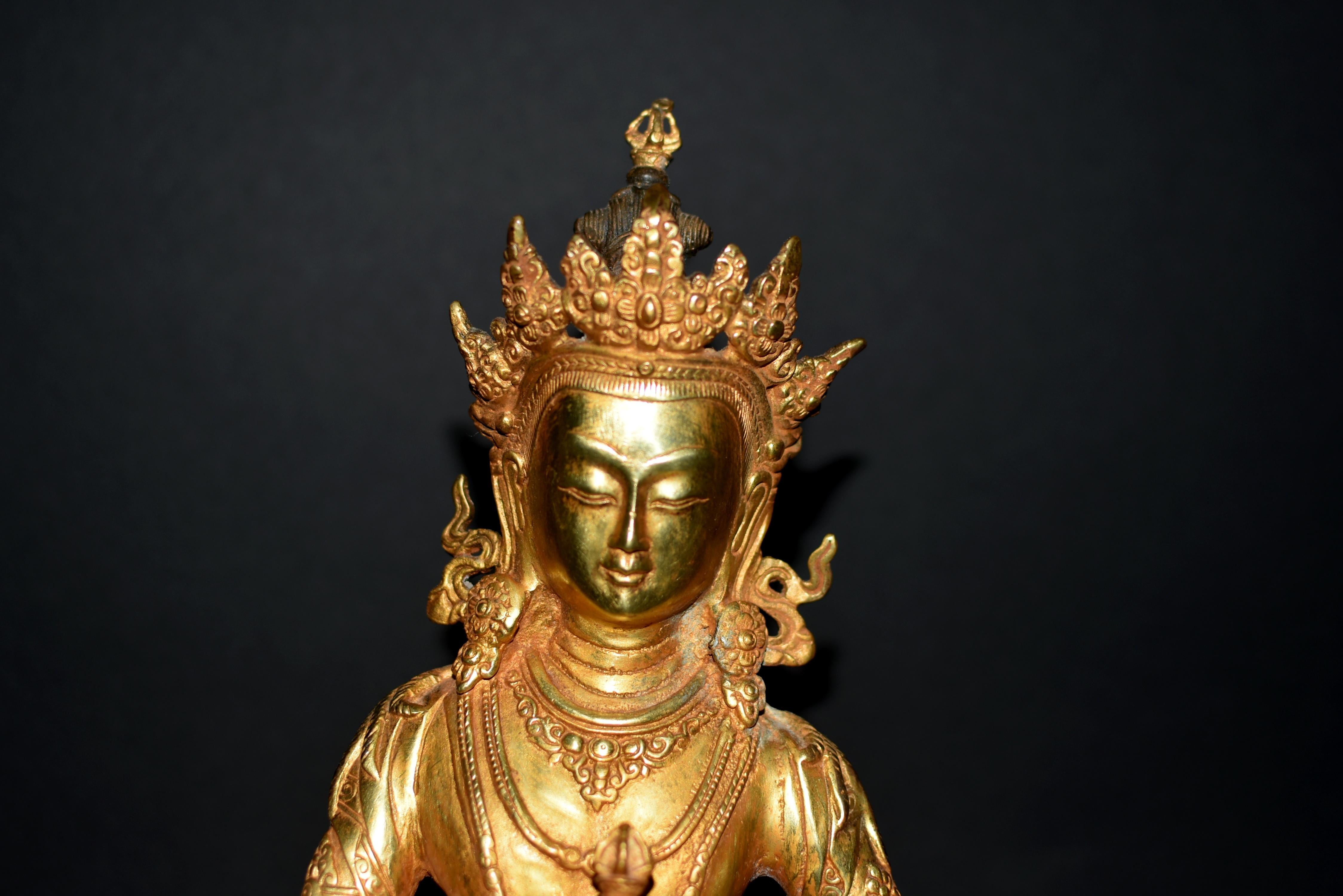 Gilt Bronze Tibetan Buddha Vajrasattva  Statue 13
