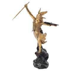 Vergoldete Bronzeskulptur der Valquiria, signiert Jean Baptiste Belloc '1863-1919'