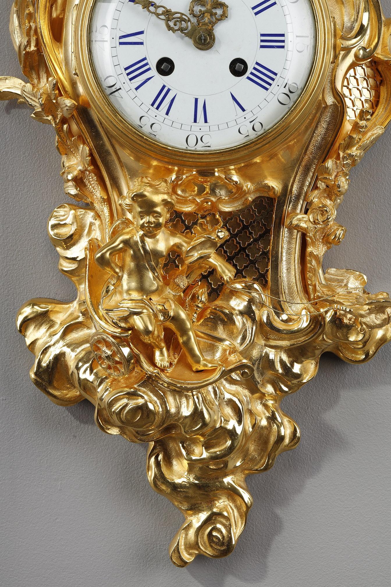 French Gilt Bronze Wall Cartel in Louis XV Style 