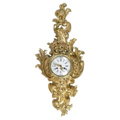 Gilt Bronze Wall Clock, Louis XV Style, Early 20th Century.