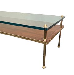 Gilt-Bronze, Walnut & Glass Low Table