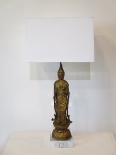 James Mont styled Gilt Buddha Table Lamp