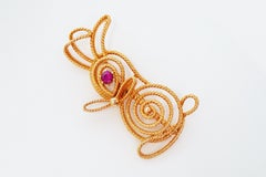 Gilt Bunny Rabbit Brooch by Napier, Signed, circa 1970