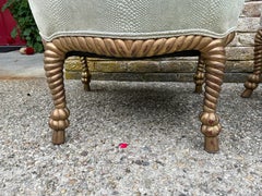Gilt Carved Rope Armchairs