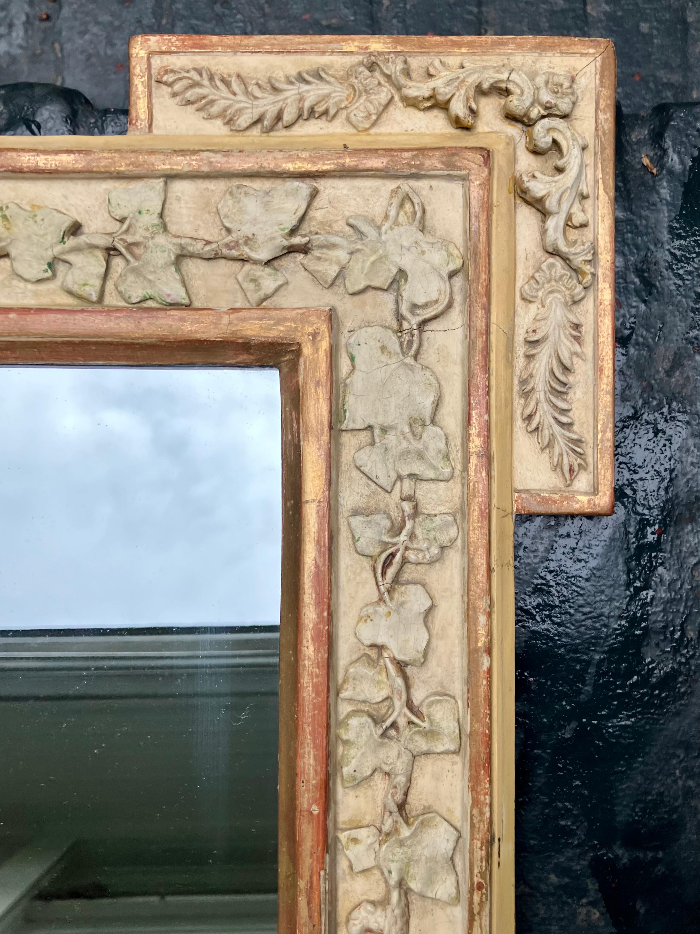 Italian Gilt Carved Wedding Mirror For Sale