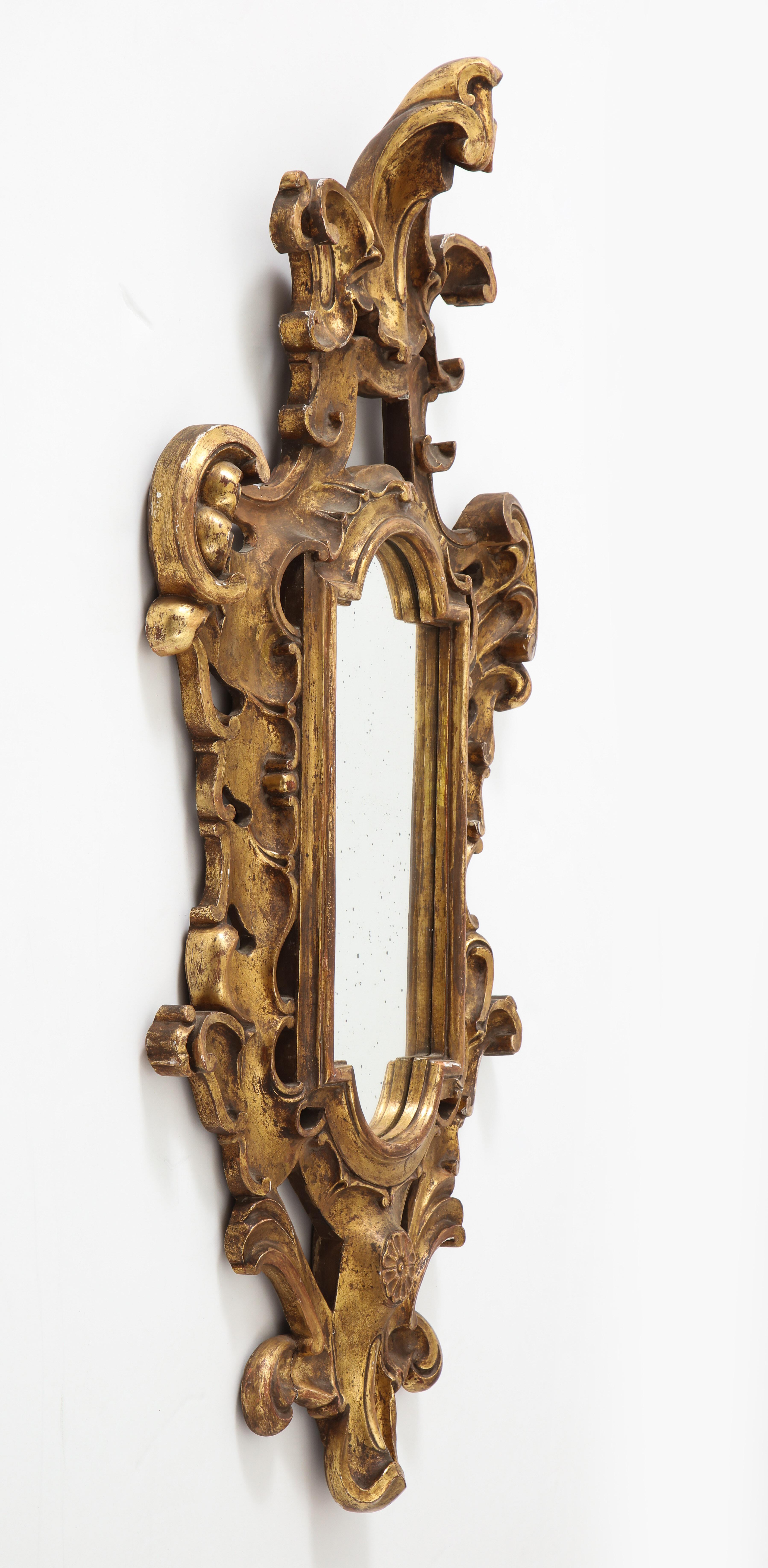 Gilt Carved Wood Baroque Mirror For Sale 8