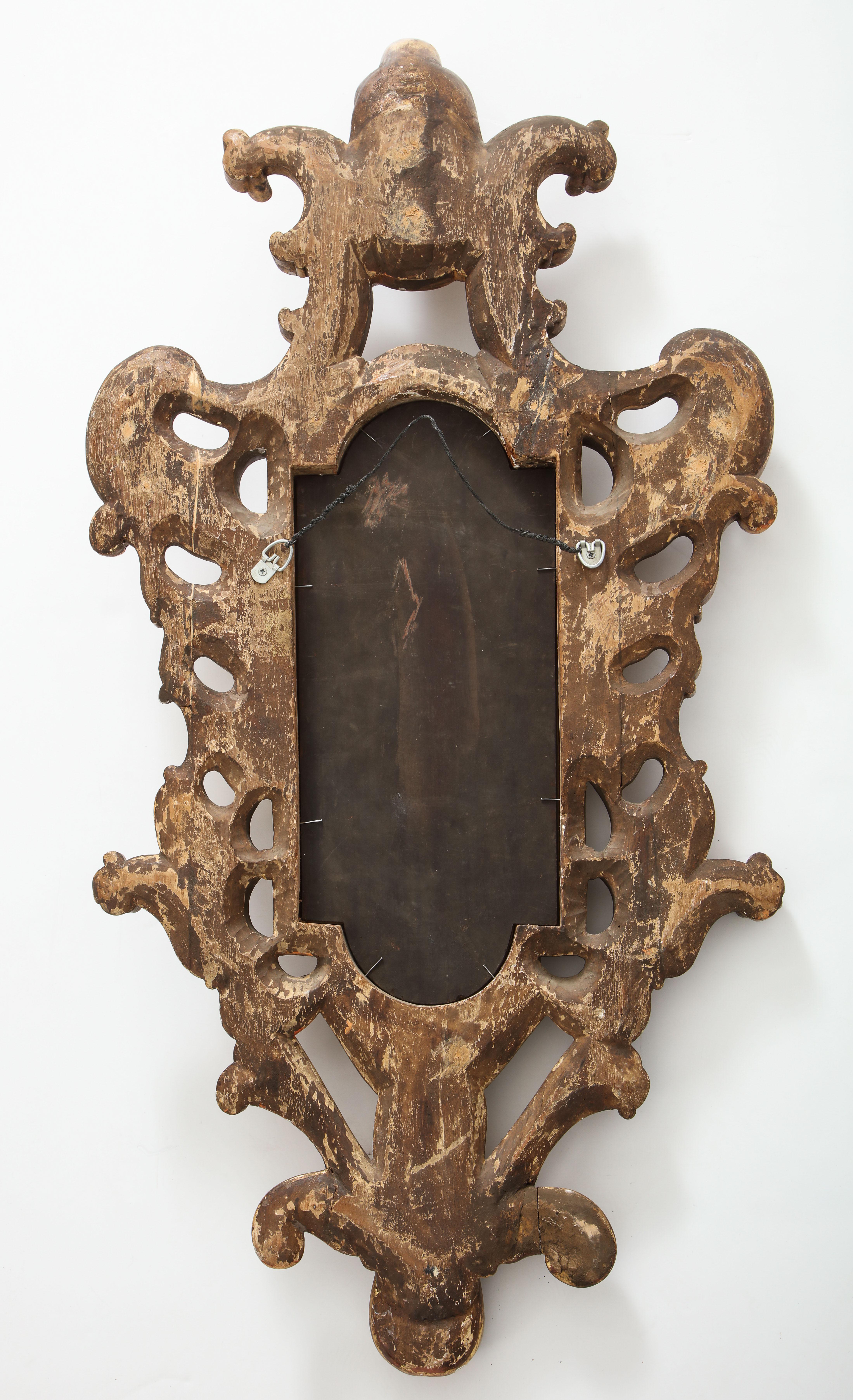 Gilt Carved Wood Baroque Mirror For Sale 9