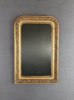 Gilt Carved Wooden Mirror, Louis-Philippe Style, 19th Century