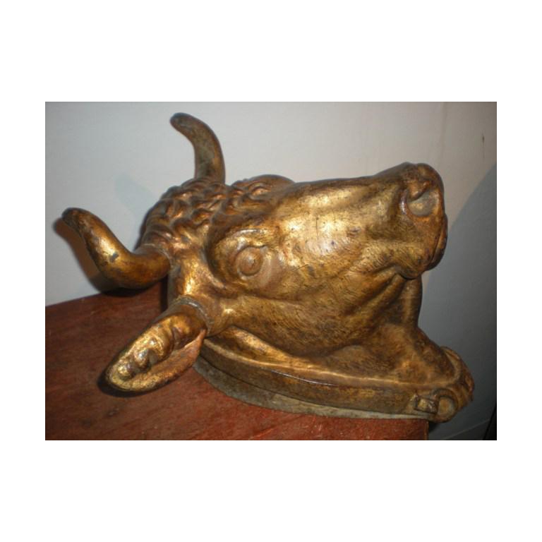 Gilt Cast Iron Bulls Head Sculpture at 1stDibs cast iron bull head
