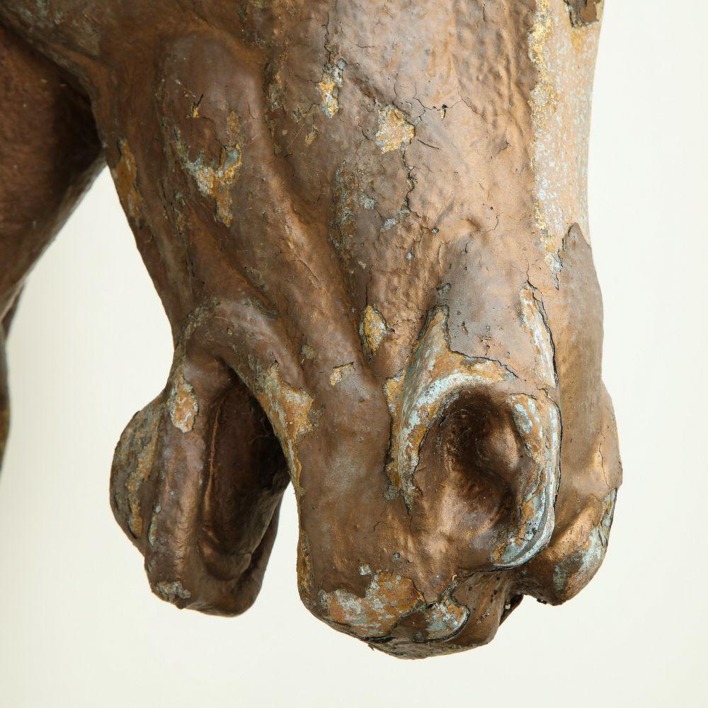 19th Century Gilt Cast Metal Horse's Head For Sale
